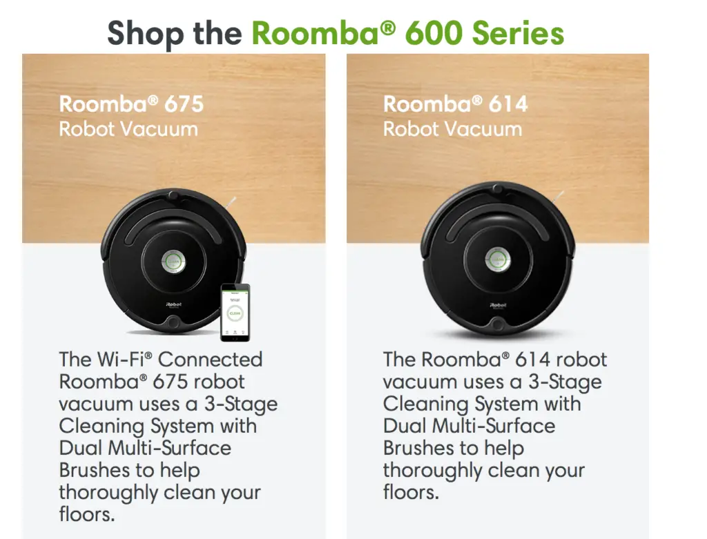 Roomba 600 series 2019 (Roomba 675 vs. 614)
