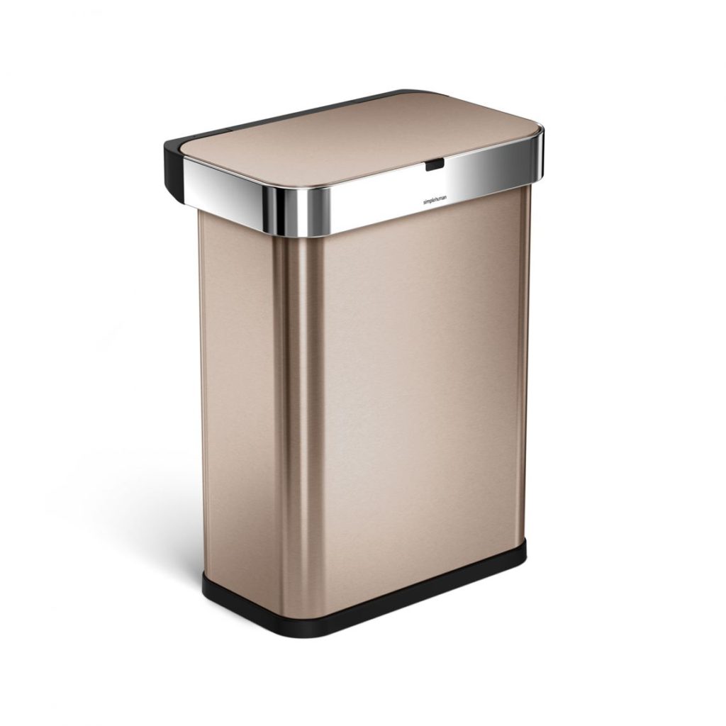 Simple Human Voice Activated Trash Can in Rose Gold