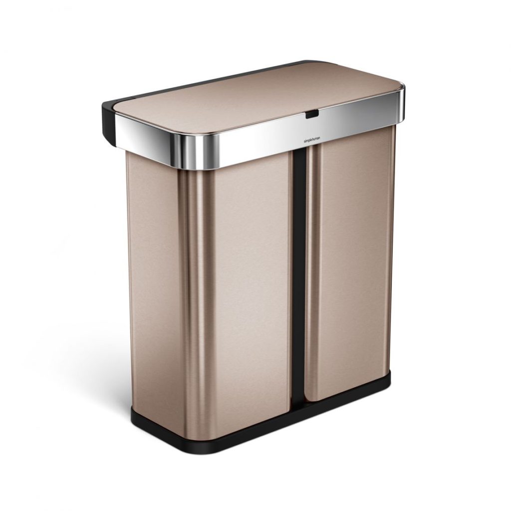 Simple Human Voice Activated Trash Can Rose Gold Recycle