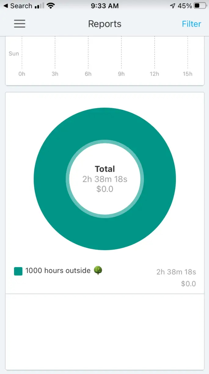 1000 Hours Outside App Tracker