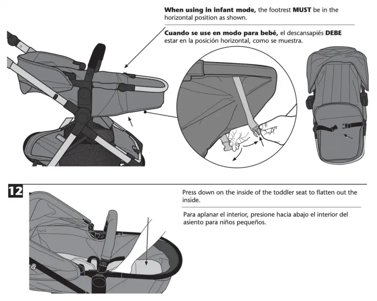 The toddler seat converts to a "bassinet" in infant mode