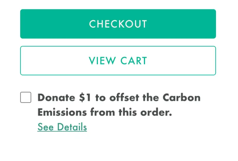 Looptworks review carbon offset option at checkout