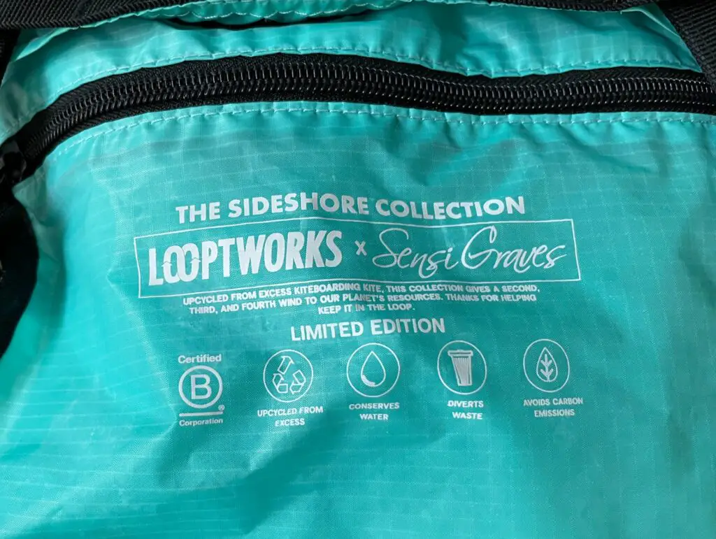 Looptworks Sideshore upcycled Label in Bag